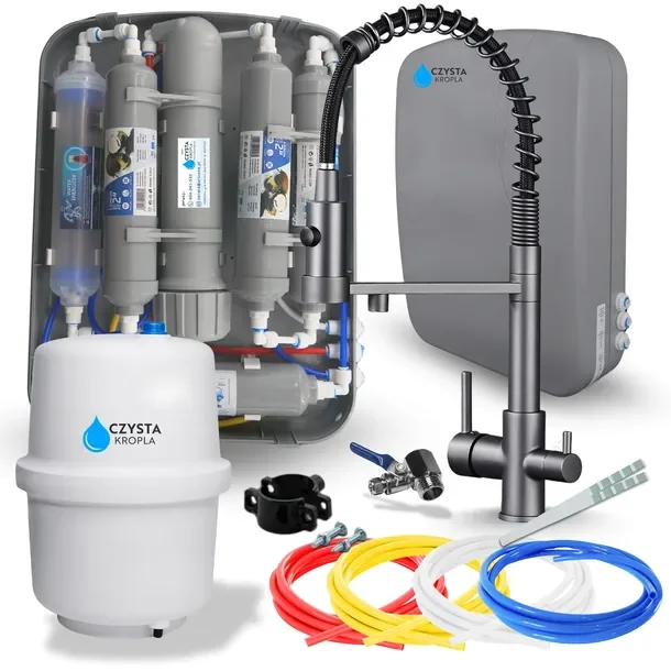 Filtr Do Wody System Podzlewozmywakowy Filtrujący Wodę Pitną Bateria Grafit