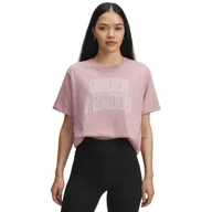Koszulki i topy damskie - Under Armour Koszulka Damska Oversize Campus Pink Róż S - miniaturka - grafika 1