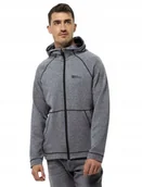 Kurtki męskie - JACK WOLFSKIN SZARA MĘSKA KURTKA Z KAPTUREM I PIKOWANIEM XXL XQA - miniaturka - grafika 1