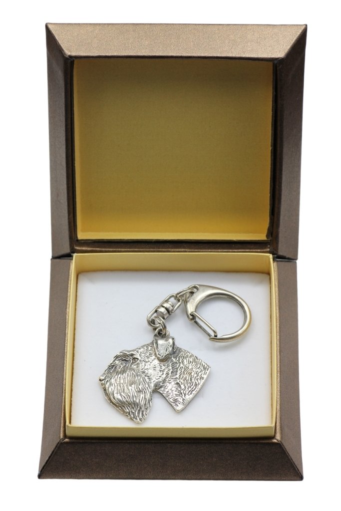 Sznaucer, Schnauzer III - posrebrzany brelok do kluczy z psem w pudełku prezentowym, ozdoba torebki, zawieszka do plecaka marki Art-Dog