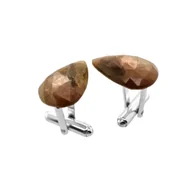 Spinki do mankietów i krawatów - Spinki do koszuli Szafir złoty (S1272) Srebro [925] - miniaturka - grafika 1