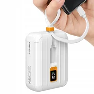 Powerbanki - Powerbank 10000 Mah 30W 3A Lightning Usb C 2X Kabel Do Iphone Apple Biały - miniaturka - grafika 1