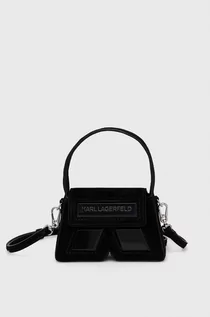 Torebki damskie - KARL Lagerfeld Lagerfeld torebka zamszowa kolor czarny - grafika 1