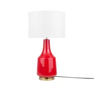 Lampy stojące - Beliani Lampa stołowa Lampa stołowa ceramiczna czerwona TRIVERSA 78638 - miniaturka - grafika 1