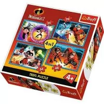 Trefl Puzzle 4w1 Iniemamocni 2, Niesamowita rodzinka - Puzzle - miniaturka - grafika 1