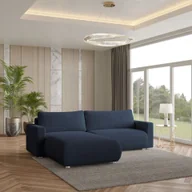Pościel - Masseno Narożnik TURIN N z funkcją spania i pojemnikiem na pościel Kształt L, Rozkładana sofa, Rogówka - Niebieski, NOW OR NEVER 79 - miniaturka - grafika 1