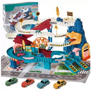 TOR WYŚCIGOWY DINOZAUR Z WINDĄ I TUNELEM - PAKIET Z SAMOCHODZIKAMI Z877 - Zabawki interaktywne dla dzieci - miniaturka - grafika 1
