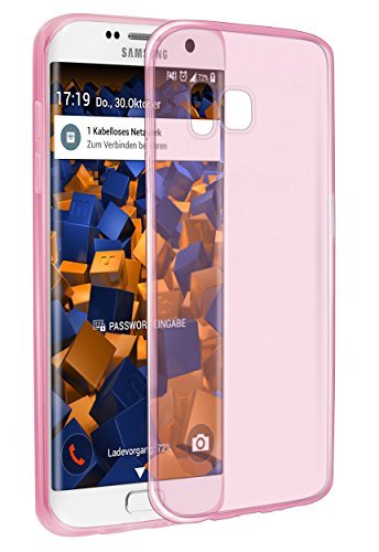 mumbi Etui kompatybilne z Samsung Galaxy S7 Edge etui na telefon komórkowy, cienkie, przezroczyste, różowe