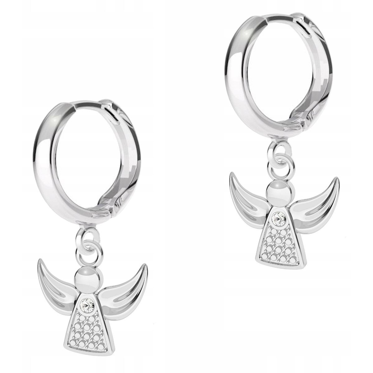 Kolczyki Srebrne z Aniołem Stróżem Angel Anioły Aniołki Stróże SREBRO 925