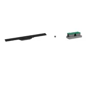 Odpływy liniowe - Hansgrohe RainDrain Flex Odpływ liniowy 70 cm czarny mat + uBox Universal Zestaw podstawowy do odpływu liniowego montaż standardowy 56043670+01001180 - miniaturka - grafika 1