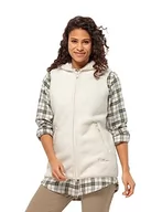 Kamizelki damskie - Jack Wolfskin Damska kamizelka HIGH Curl Long Vest W polarowa kamizelka, bawełna biała, L, Bawełna White, L - miniaturka - grafika 1