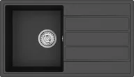 Zlewozmywaki - Aquasanita Zlewozmywak granitowy Helika ECO-3-B-SD Czarny Metalik - miniaturka - grafika 1