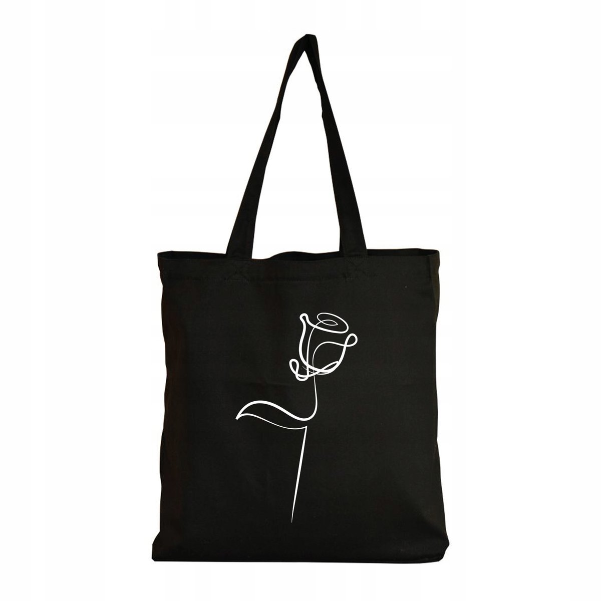 Eko Torba Bawełniana na ramię Shopper Eco Torebka Zakupy One Line Art Róża