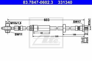 Przewód hamulcowy elastyczny ATE 83.7847-0602.3 - Przewody hamulcowe - miniaturka - grafika 1