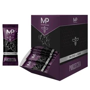 Miody Polskie Sok & Miód, porzeczka, stick, 100 x 6 g - Miód - miniaturka - grafika 1