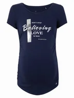 Koszulki i topy damskie - Damski t-shirt ciążowy z nadrukiem granatowy Bellybutton Maternity, r.M - miniaturka - grafika 1