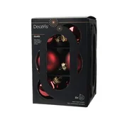 Bombki - Bombki szklane mix bordo połysk/mat 6 cm 12 szt. - miniaturka - grafika 1