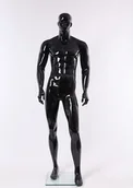 Manekiny wystawowe - XM11-H czarny lakierowany na połysk abstrakcyjny manekin mężczyzna - miniaturka - grafika 1