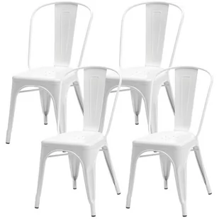 4 krzesła metalowe Paris białe - Krzesła - miniaturka - grafika 1