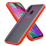 Etui i futerały do telefonów - Pokrowiec Etui Do Samsung Galaxy A40 w Matowe Czerwono - Czarne Guziki TPU Hard Case Obudowa Ochronny Cadorabo - miniaturka - grafika 1