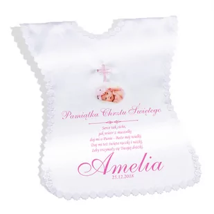 Szatka Różowy Krzyż Chrzest Pamiątka Dowolne Zdjęcie Grafika - Dewocjonalia - miniaturka - grafika 1