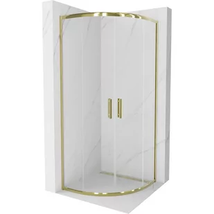 Mexen Rio kabina prysznicowa półokrągła 70x70 cm, transparent, złota - Kabiny prysznicowe - miniaturka - grafika 1