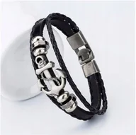 Bransoletki - bransoletka skórzana Vintage Boho Rock Gothic Cool - miniaturka - grafika 1