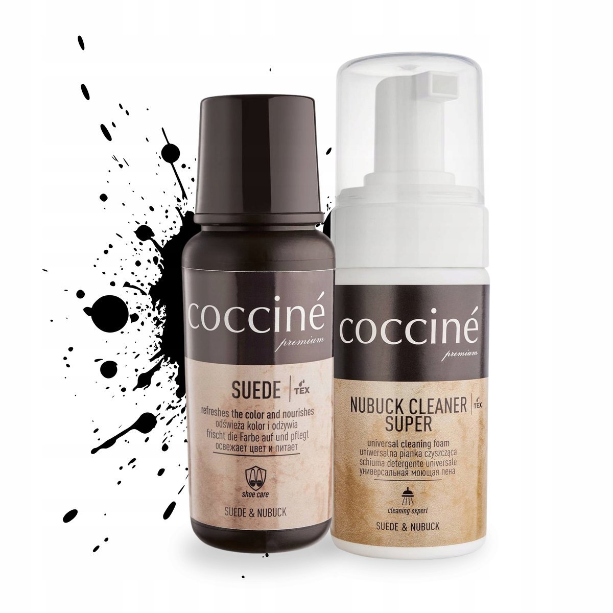 Suede Renowator Czarny z Pianką Czyszczącą do Nubuku Coccine Zestaw 2w1