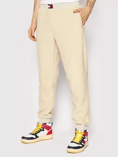 Tommy Hilfiger Spodnie dresowe UM0UM02361 Beżowy Regular Fit - Spodnie sportowe męskie - miniaturka - grafika 1
