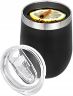 Kubki termiczne - Kubek termiczny biurowy stalowy Miowi 300ml Czarny - miniaturka - grafika 1