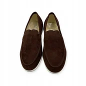 Mokasyny męskie - Mokasyny męskie zamszowe Old Money 38 - miniaturka - grafika 1