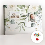 Tablice i flipcharty - Szkolna Tablica korkowa 60x40 cm, Kolorowe Pinezki, wzór Natura - miniaturka - grafika 1