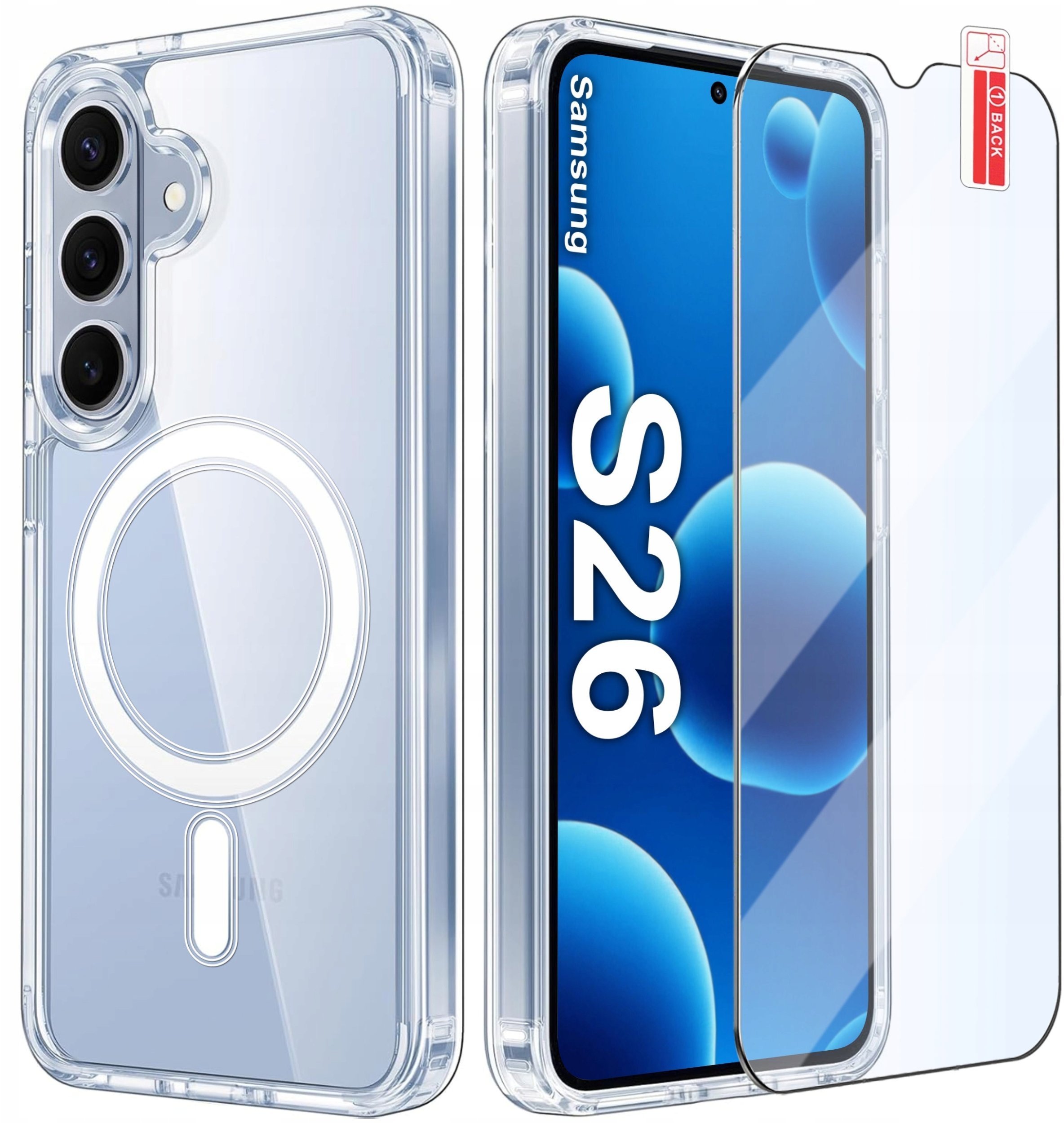 krainaGSM Etui Magnetyczne Przezroczyste do Samsung S26do MAGSAFE CASE + Szkło 9H