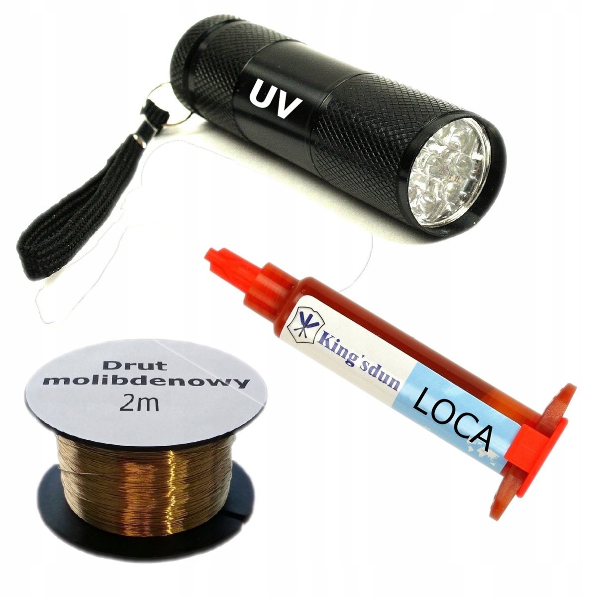 Zestaw Narzędzi do naprawy Ekranów latarka UV Klej LOCA klejenia digitizera