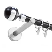 Karnisze - Karnisz pojedynczy Kula 19 mm 160 cm czarny mat-chrom - miniaturka - grafika 1