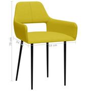 Krzesła - vidaXL Krzesła stołowe, 4 szt., żółte, tapicerowane tkaniną - miniaturka - grafika 1