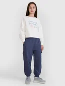 Spodnie i spodenki dla dziewczynek - 4F Spodnie dresowe joggery dziewczęce - szare 122 (6-7 lat) - miniaturka - grafika 1