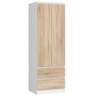 SZAFA STAR S 60 cm 2 DRZWI 2 SZUFLADY BIAŁA / SONOMA - Szafy - miniaturka - grafika 1