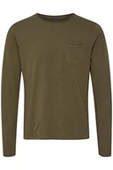 Koszulki męskie - Blend BHBHNICOLAI Tee l.s. Tee l.s. męska koszulka z długim rękawem ze 100% bawełny, zielony (Dusty Green 70595), XXL - miniaturka - grafika 1