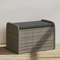Ławki ogrodowe - Ławka ze schowkiem i poduszką, szara, 80x51x52 cm, polirattan Lumarko! - miniaturka - grafika 1