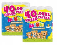 Papier toaletowy - Papier toaletowy 40R MIŚKI 3W - 80 Rolek - miniaturka - grafika 1