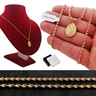 Biżuteria dla dzieci - Złoty Łańcuszek 60Cm+Medalik Matka Boska Prezent Dla Niej Babci Mamy Żony - miniaturka - grafika 1