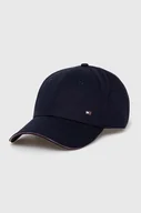 Czapki męskie - Tommy Hilfiger czapka z daszkiem bawełniana kolor granatowy gładka AM0AM12534 - miniaturka - grafika 1