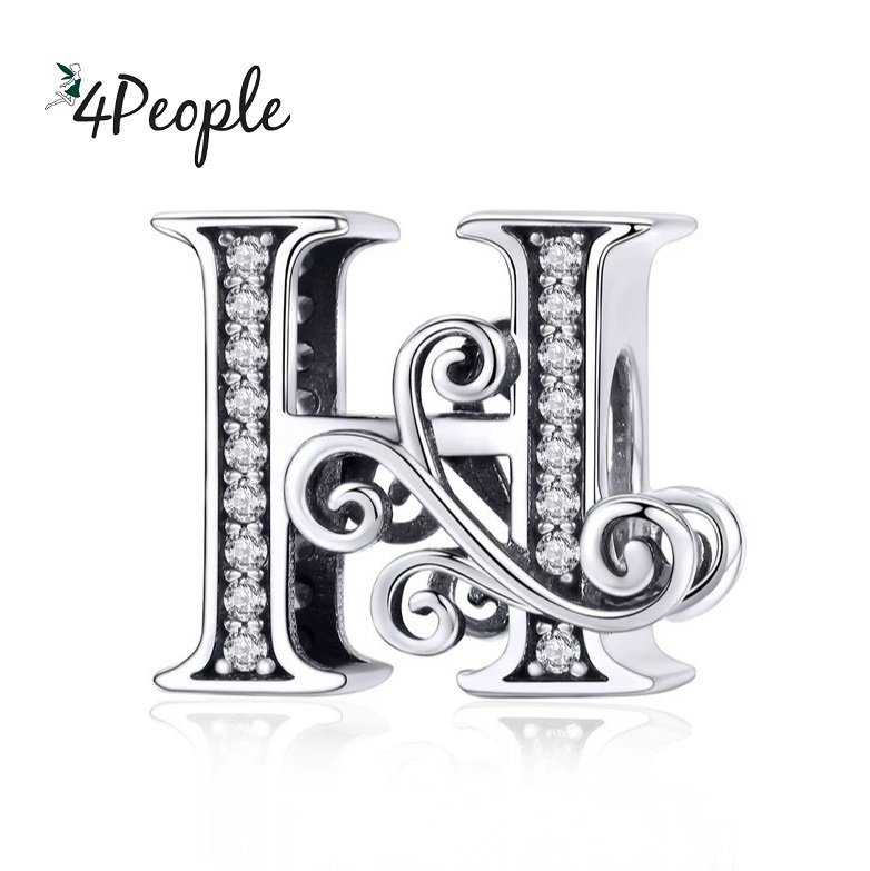 Zawieszka Charms Literka Litera H Alfabet Srebro
