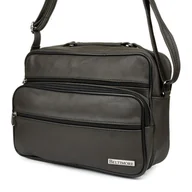 Torby męskie - Brąz DUŻA MĘSKA SKÓRZANA TORBA LISTONOSZKA SKÓRA POLSKA DO SZKOŁY PRACY Beltimore F71 brązowy, beżowy - miniaturka - grafika 1