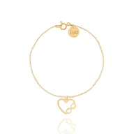 Bransoletki - Bransoletka srebrna pozłacana z sercem i nieskończonością - miniaturka - grafika 1