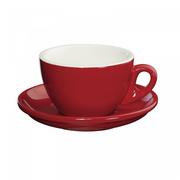 Filiżanki - Cilio filiżanka do cappuccino ze spodkiem porcelana czerwona 0,1 l CI-215182 - miniaturka - grafika 1