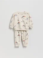 Komplety dla niemowląt - Reserved - Bawełniany komplet z nadrukiem - kremowy - miniaturka - grafika 1