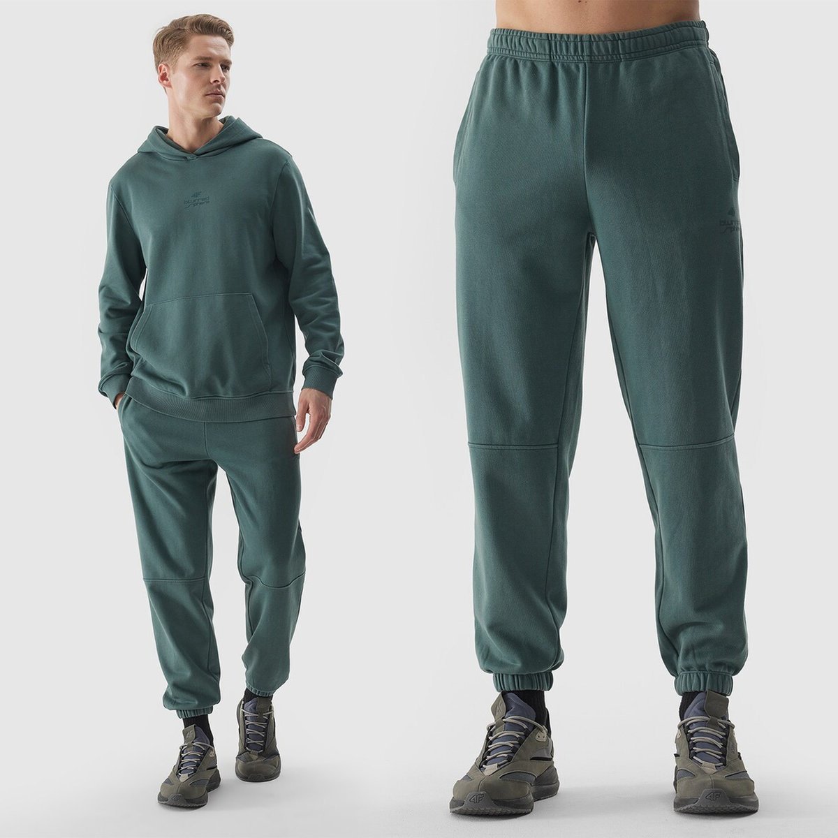Spodnie Męskie 4F Joggery Sportowe Dresy Casual Oliwkowe 4FWSS24TTROM653 3XL
