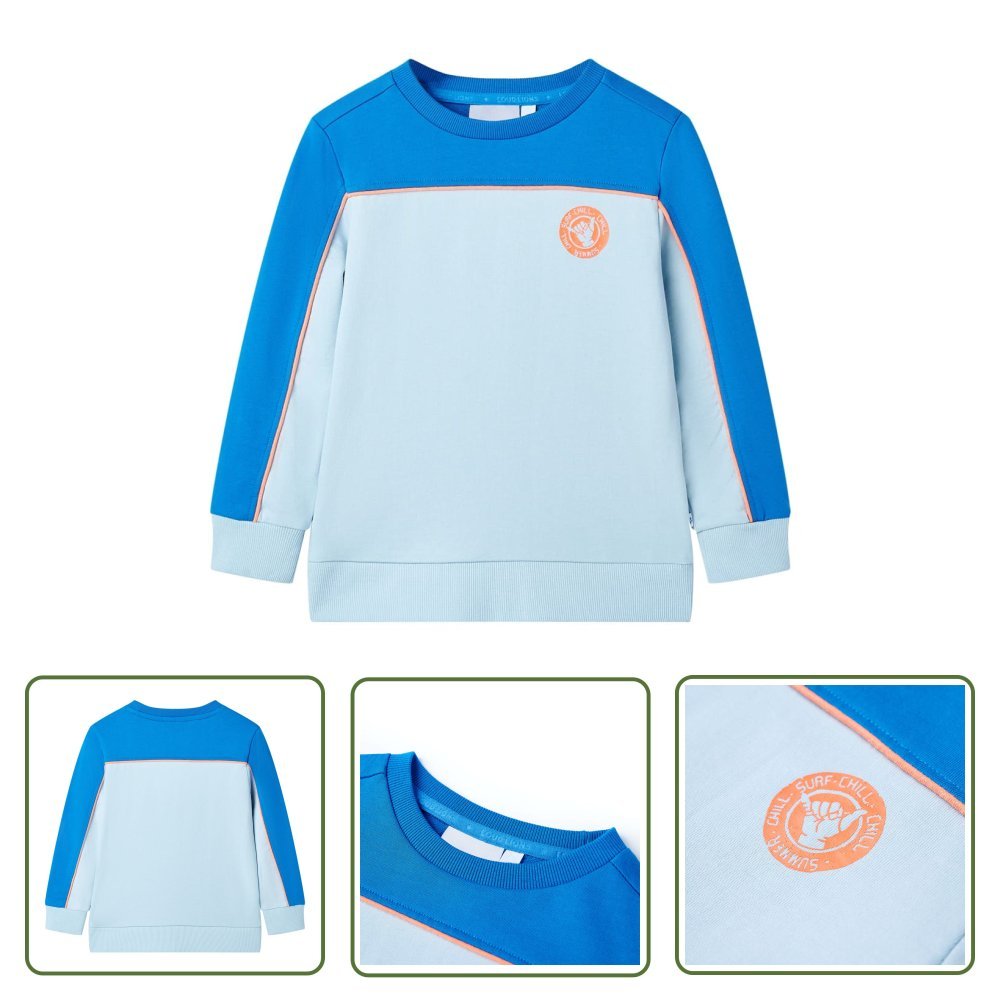 Bluza dziecięca - jasnoniebieski i jaskrawoniebieski - 116 - Bluza Dla Dziecka